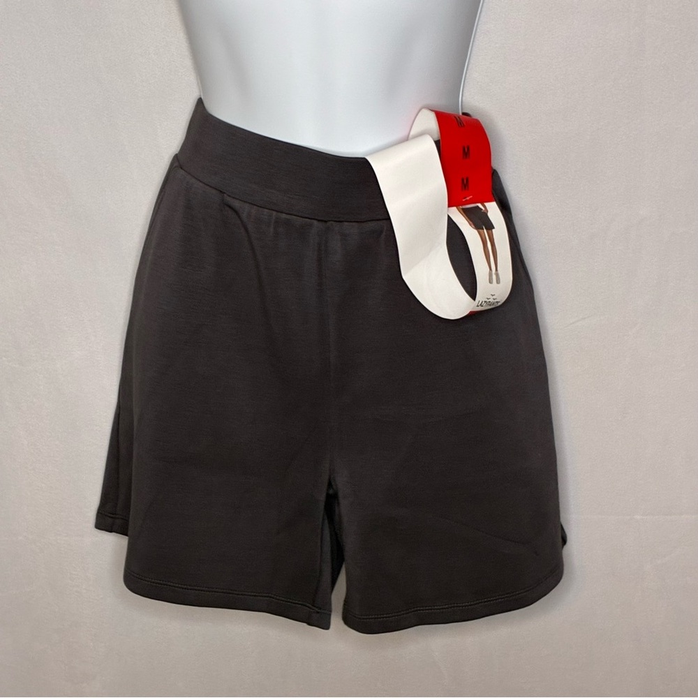 🐼 3/$25 NWT LazyPants Charcoal Black Casual Elastic-Waist Shorts size Medium